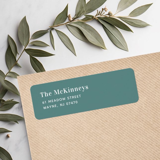Aqua Minimalist Return Address Label (Creator Uploaded)