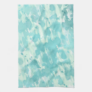 Aqua Mint Abstract Tea Towel