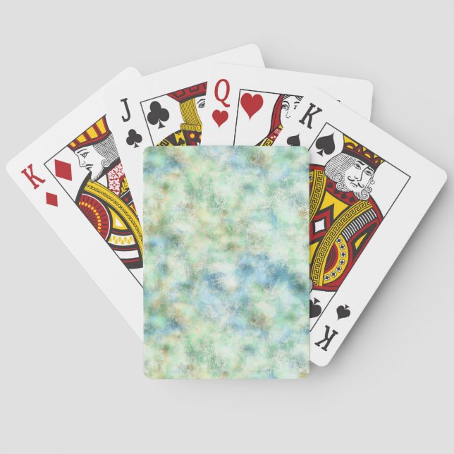 Aqua Mint Gold Marble Abstract Playing Cards (Back)