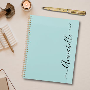 Aqua Mint Green Personalised Name Planner