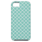 Aqua Mint Quatrefoil Pattern