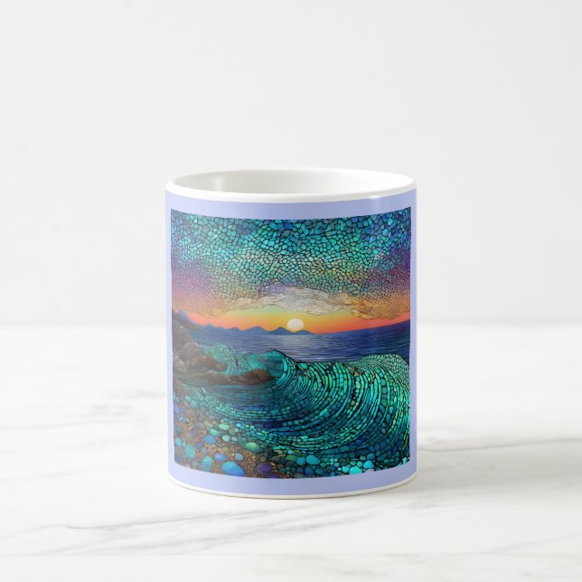 Aqua Mirage Seascape  Coffee Mug (Center)