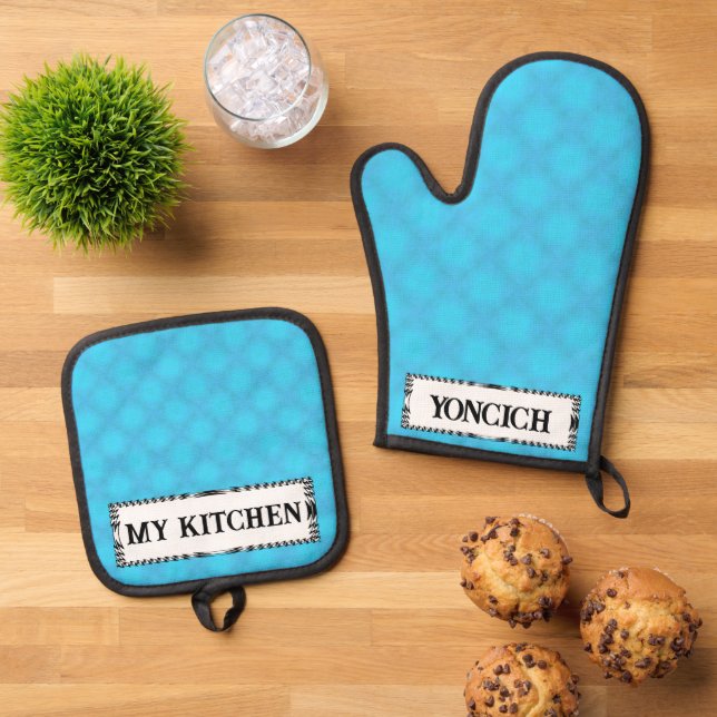 Aqua Mist by Kenneth Yoncich Oven Mitt & Pot Holder Set (Top Down)
