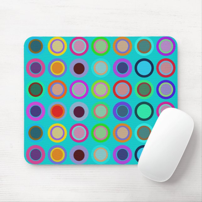 Aqua Mod Polka Dot Mouse Pad (With Mouse)