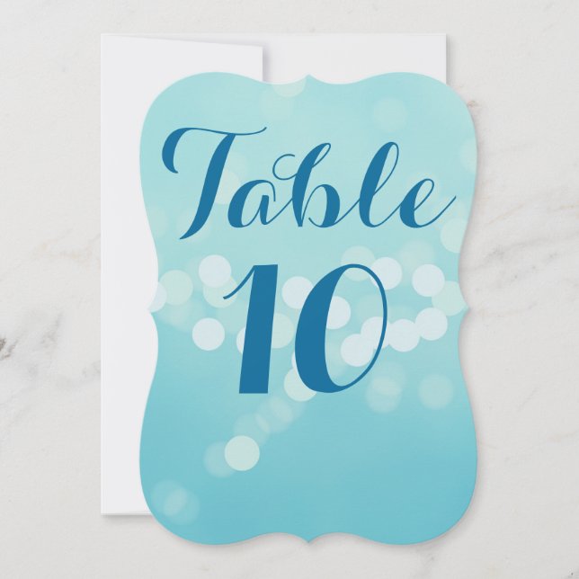 Aqua Modern 5 x 7 Table Numbers (Front)