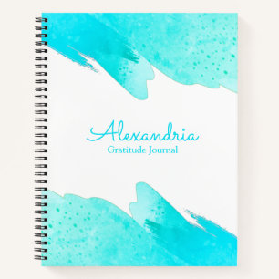 Aqua Modern Personalised Elegant Script Journal