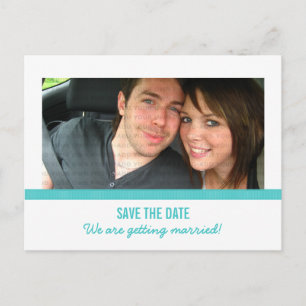 Aqua Modern Photo Save the Date Postcard