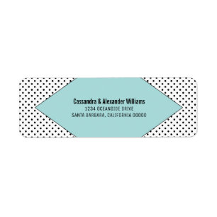 Aqua Modern Polka Dots Wedding Return Address Label