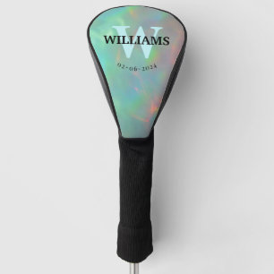 Aqua Monogram Initial and Name Personalised Golf H Head Cover