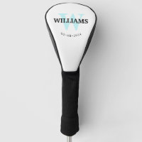 Aqua Monogram Initial and Name Personalised Golf H