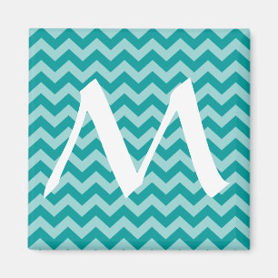 Aqua Moroccan Moods Chevrons Magnet