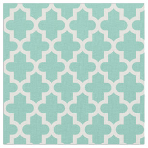 Aqua Moroccan Print Fabric