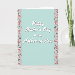 Aqua Mothers Day Greeting Card
