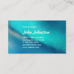 Aqua Ocean Blue Abstract Northern Lights Business Card
