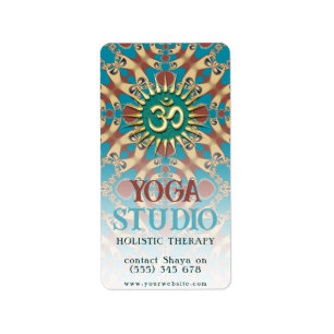 Aqua Ochre Yoga Holistic Energy Label