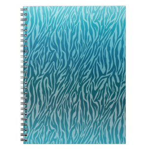 Aqua Ombre Zebra Print Notebook