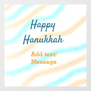 Aqua orange happy Hanukkah add name text message