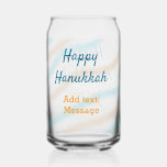 Aqua orange happy Hanukkah add name text message Can Glass<br><div class="desc">Design</div>