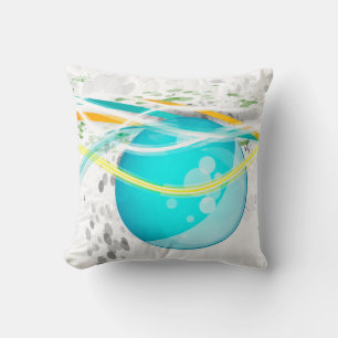 Aqua Orb Abstract American MoJo Pillow
