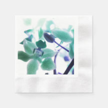 Aqua Orchid Prints Paper Napkin