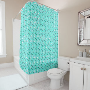 Aqua Overlay Scale Shower Curtain