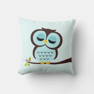 Aqua Owl Cushion