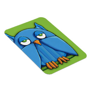 Aqua Owl green Premium Magnet
