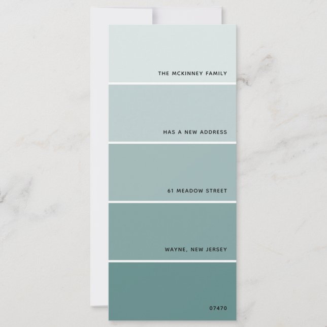 Aqua Paint Swatch New Address Announcement (Front)