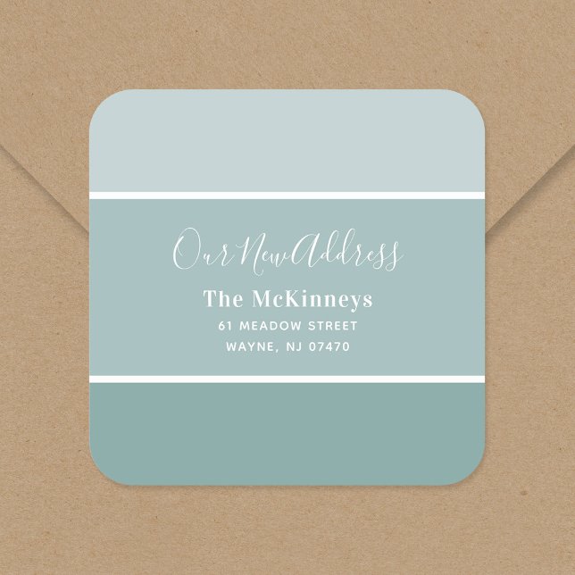 Aqua Paint Swatch New Address Square Sticker (Creator Uploaded)