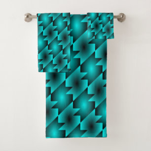 AQUA PATTERN DESIGN BATH TOWEL SET