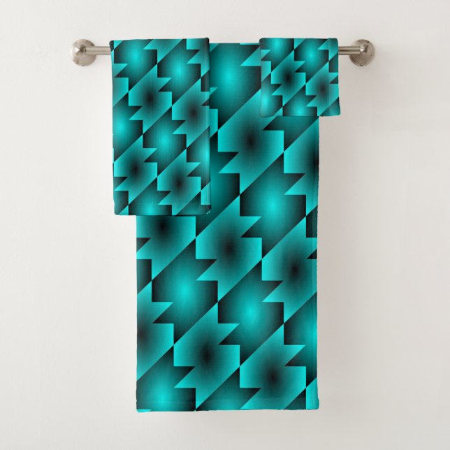 AQUA PATTERN DESIGN BATH TOWEL SET (Insitu)