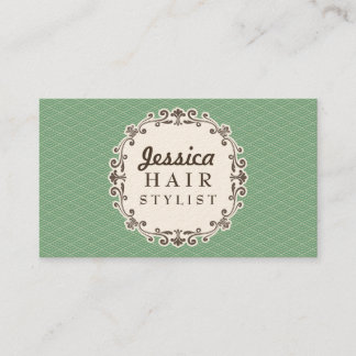 Aqua Pattern Hair Stylist Appointment Cards