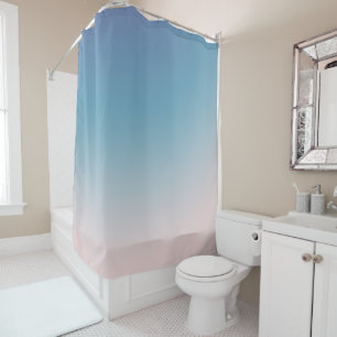 Aqua Peach Blush Ombre Shower Curtain
