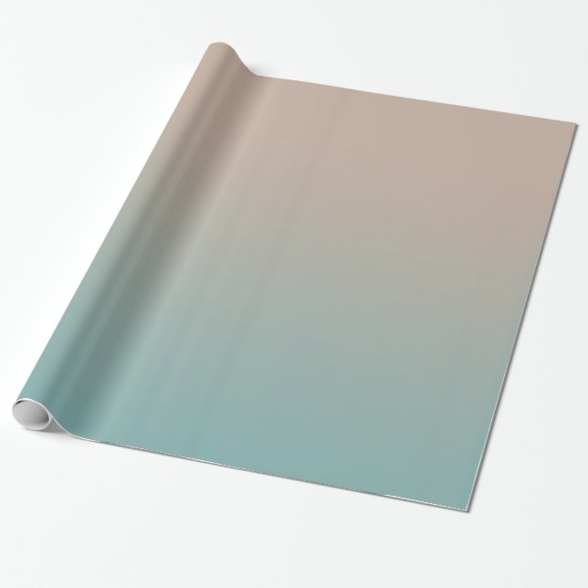Aqua Peach Gradient Wrapping Paper (Unrolled)