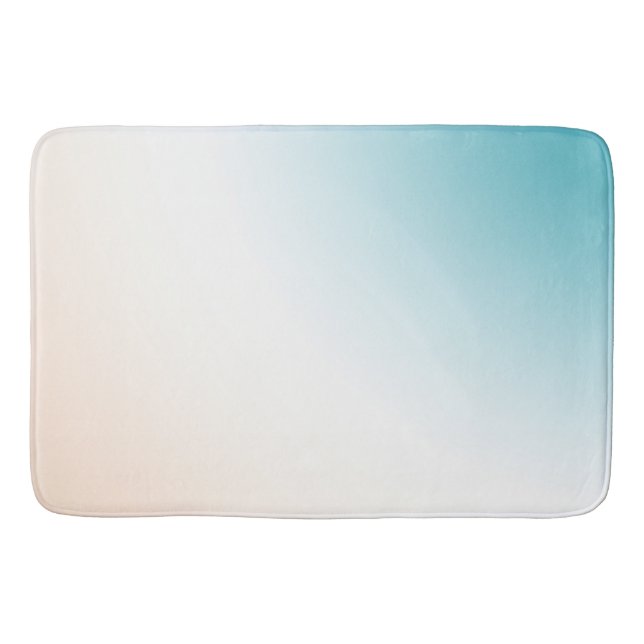  Aqua Peach White Ombre     Bath Mat (Front)