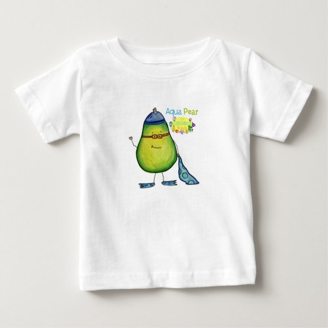 Aqua Pear, baby tee (Front)
