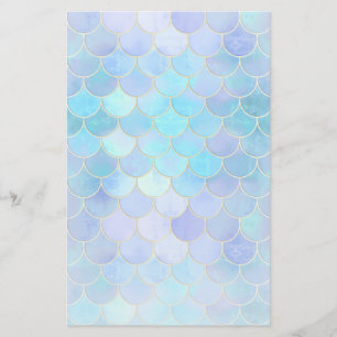 Aqua Pearlescent & Gold Mermaid Scale Pattern