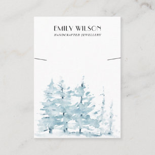 AQUA PINE TREE FOREST WINTER  BRACELET DISPLAY BUSINESS CARD