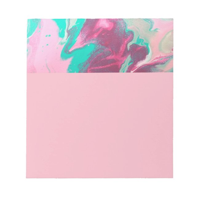 Aqua & Pink Abstract Note Pad (Front)