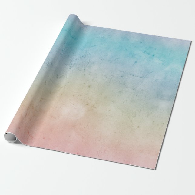 Aqua Pink Tie dye Wrapping Paper (Unrolled)