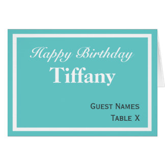 Aqua Place Card - Customisable