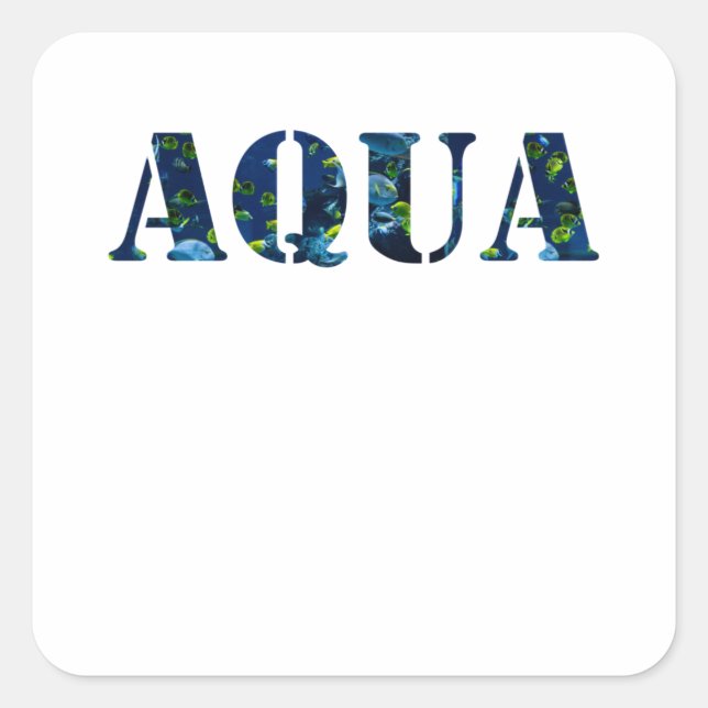 Aqua Planet Aquarium Fish Square Sticker (Front)