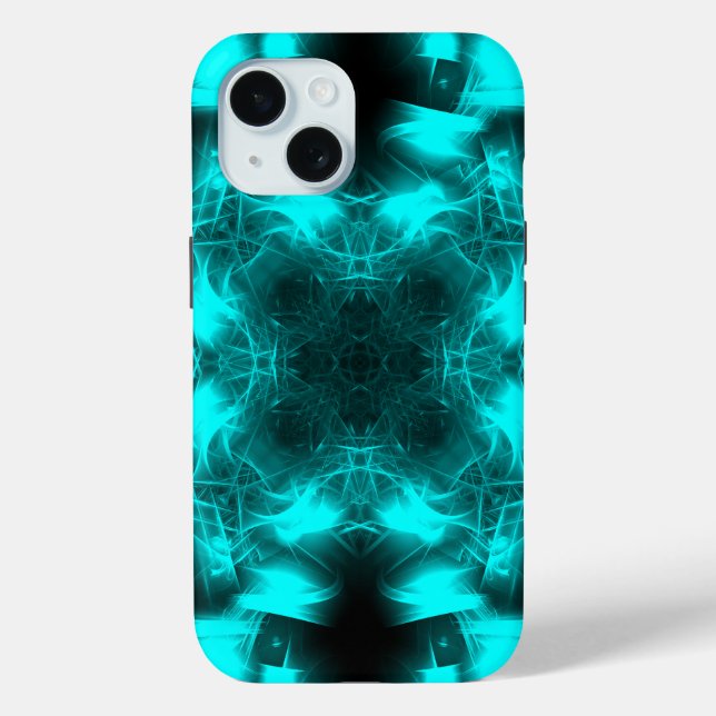 Aqua Plasma Symmetry Fractal Art Case-Mate iPhone Case (Back)