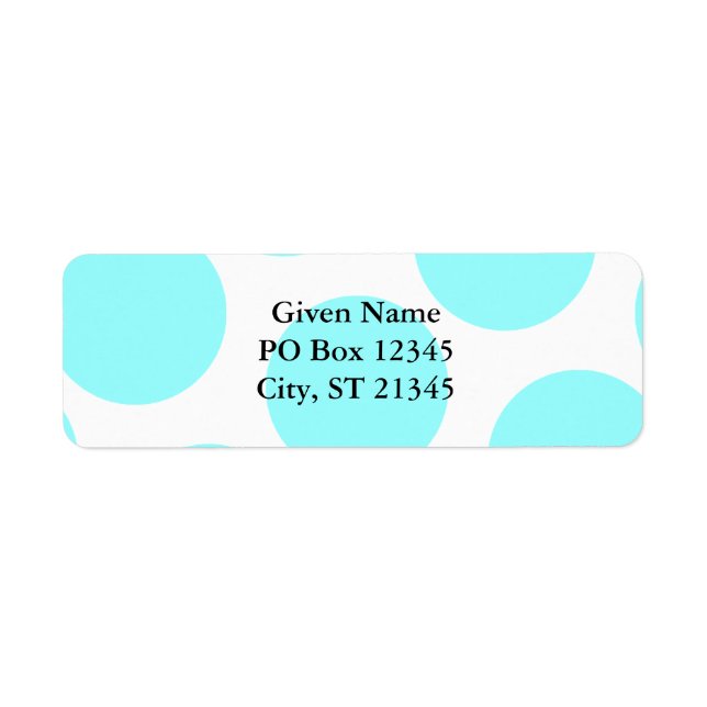 Aqua Polka Dot Return Address Label (Front)