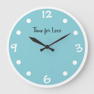 Aqua Polka Dot Wall Clock