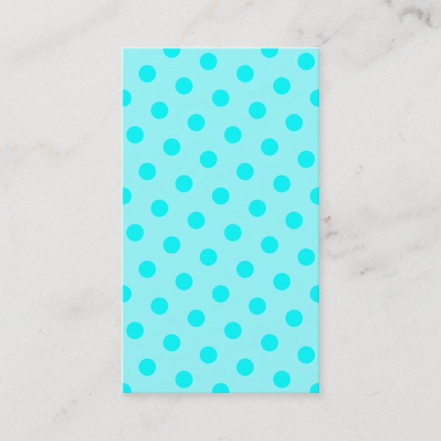 Aqua Polka Dots Business Card (Front)