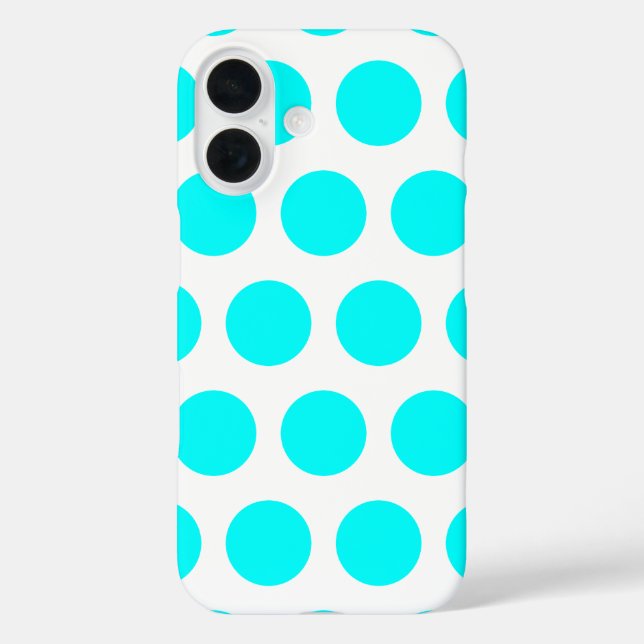 Aqua Polka Dots Case-Mate iPhone Case (Back)