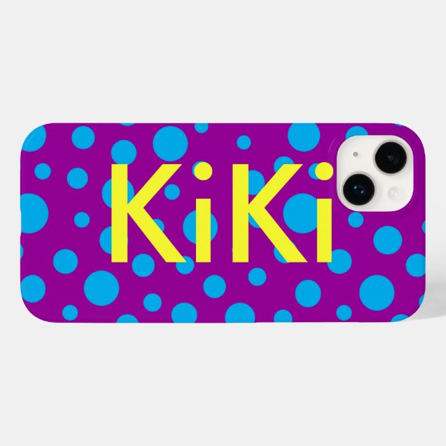 Aqua Polka Dots Case-Mate iPhone Case (Back (Horizontal))