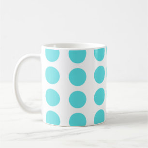 Aqua Polka Dots Design Coffee Mug