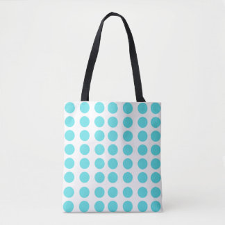 Aqua Polka Dots Design Tote Bag